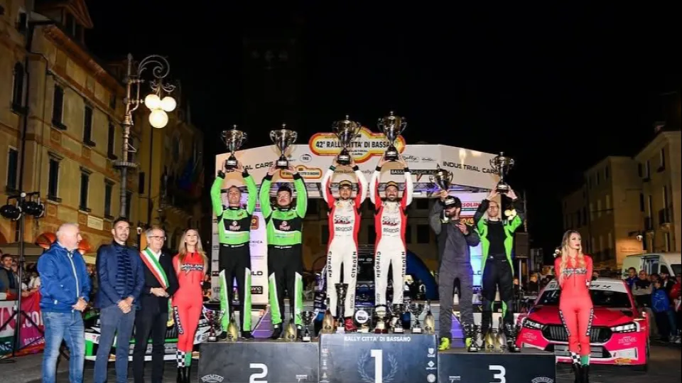 il podio del rally di Bassano