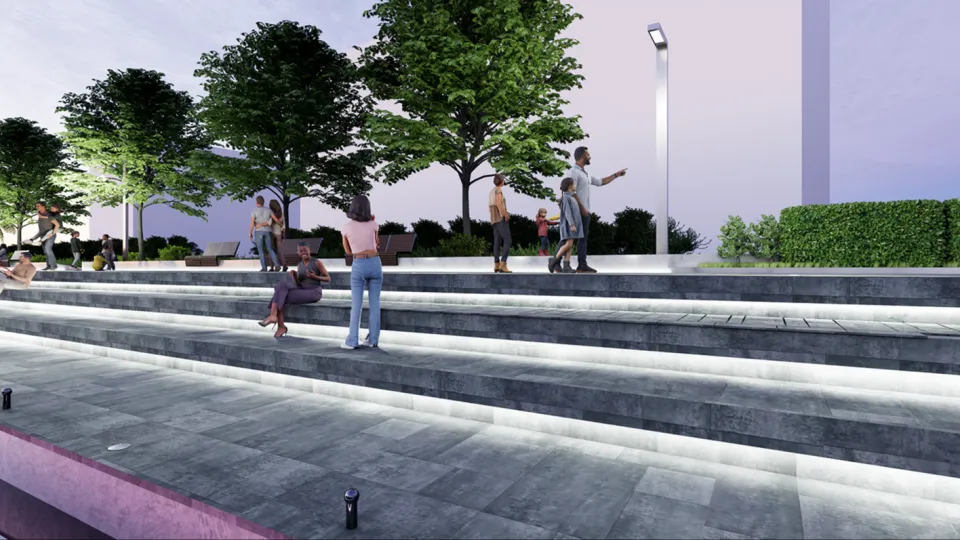 il rendenring della gradonata