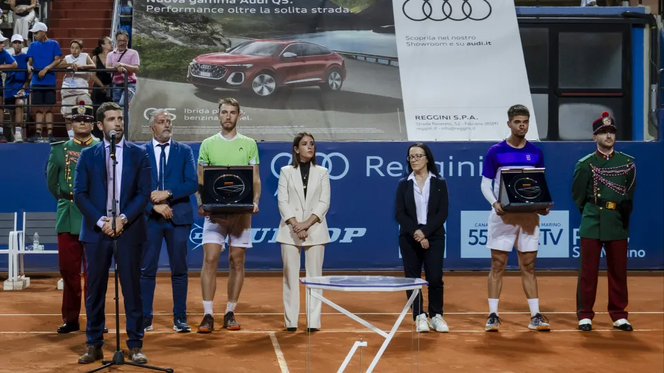 Il saluto del presidente della Federazione Sammarinese Tennis, Elia Santi