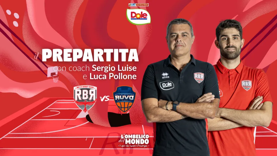 Il viceallenatore della Dole Rimini, Sergio Luise, e la guardia di RBR Luca Pollone