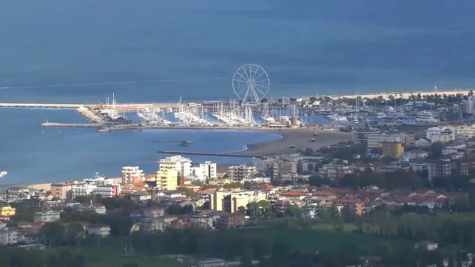 la fascia mare di Rimini dall'alto