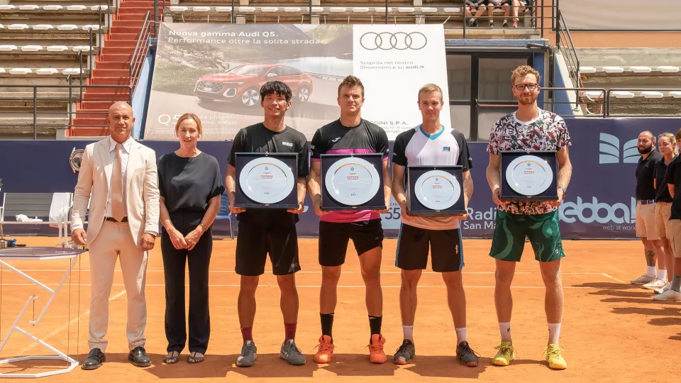 La premiazione del doppio (San Marino Open/Maccapani)