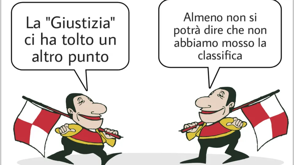 La vignetta di Baio dopo l'ulteriore penalizzazione di un punto al Rimini F.C.