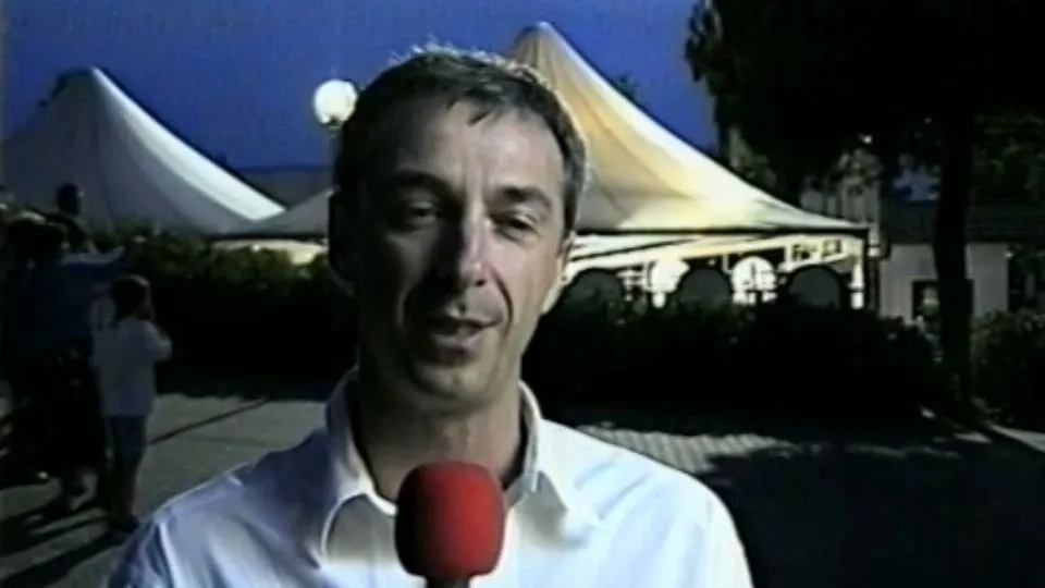 Linus ad Aquafan nel 1997 (@Newsrimini archivio Edmo Vandi)
