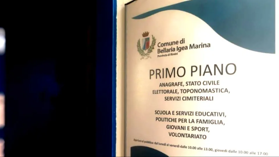 l'ufficio nel Municipio di Bellaria Igea Marina