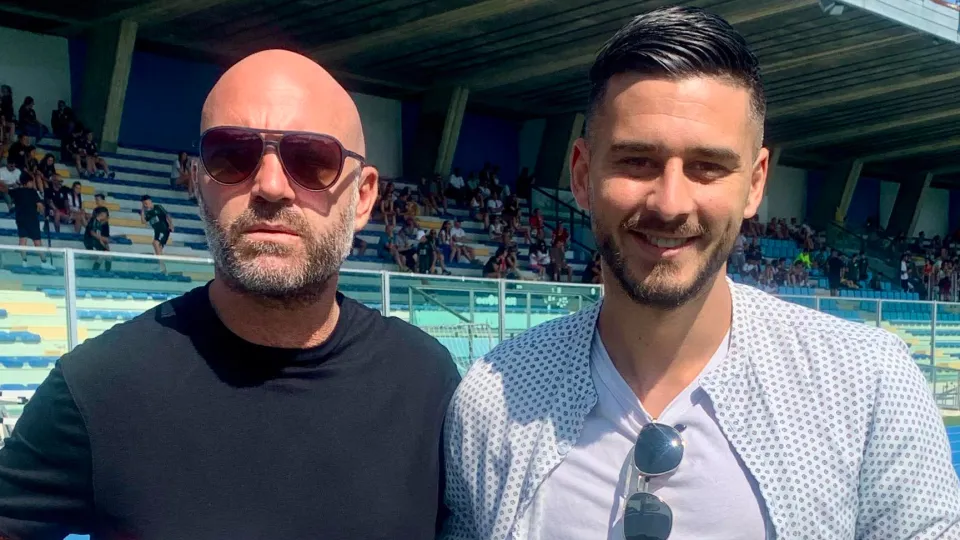 Manuele Pasolini insieme al DS della Riccione Calcio 1926, Omar Lepri