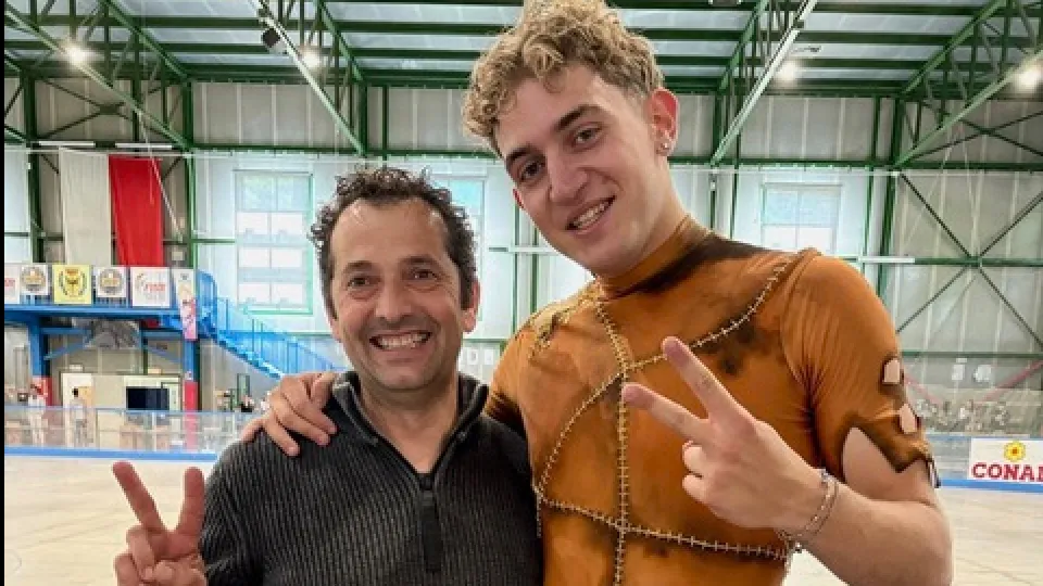 Marco Perrotii con l'allenatore Lucio Ronci