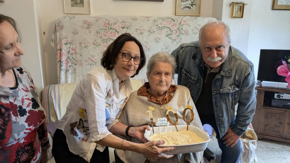 Maria insieme ai familiari