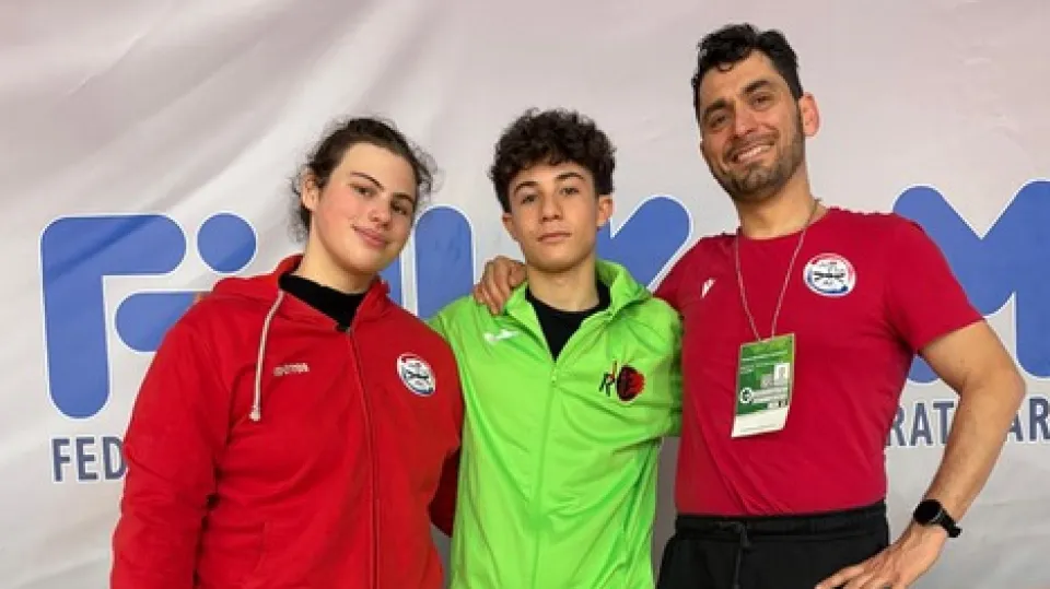 Morgana De Paoli e Luca Fornasiero insieme al maestro Giuseppe Longo