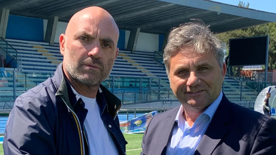 Omar Lepri ed il patron del Riccione Calcio 1926, Roberto Carnevali