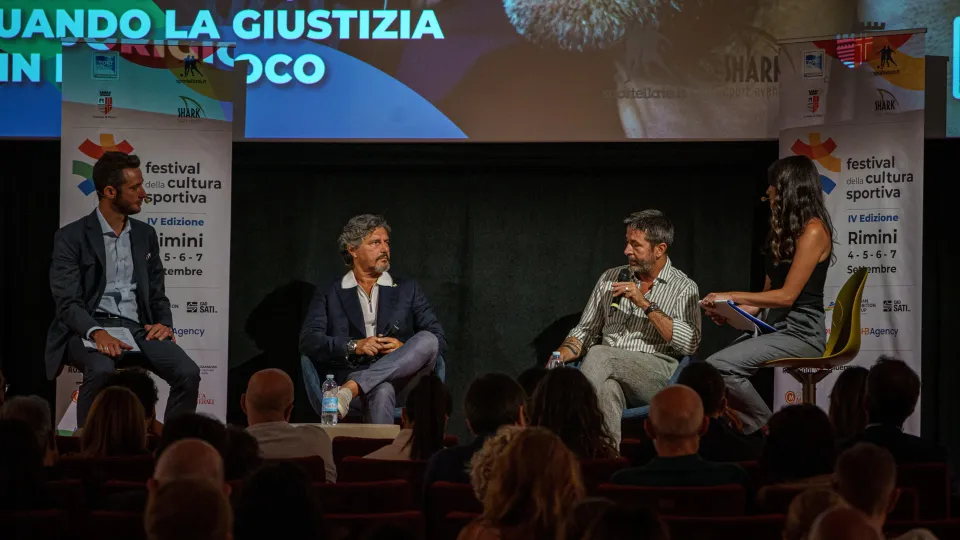 Pablo Trincia e Michele Padovano sul palco