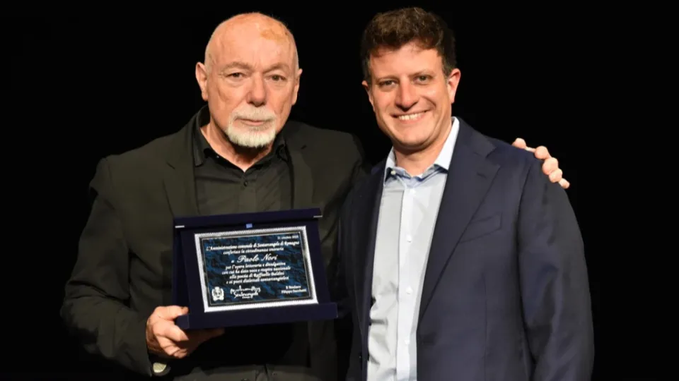Paolo Nori con il sindaco Sacchetti