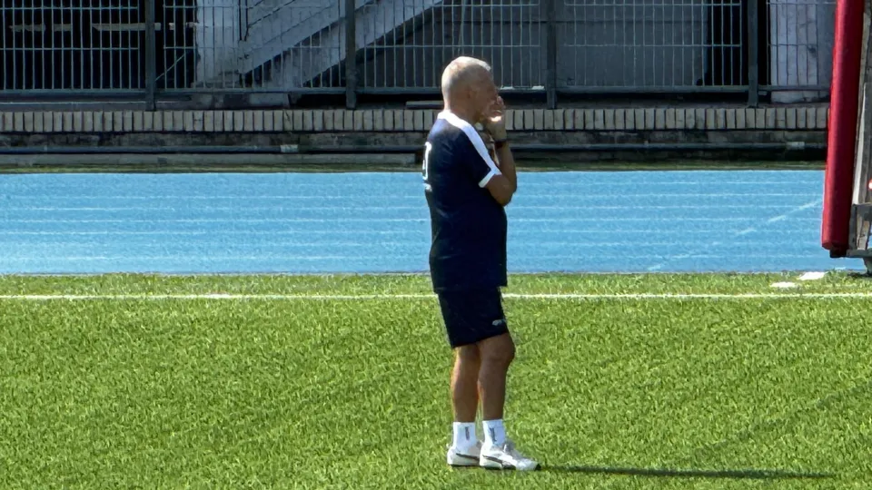 Piero Braglia dirige il suo primo allenamento al 