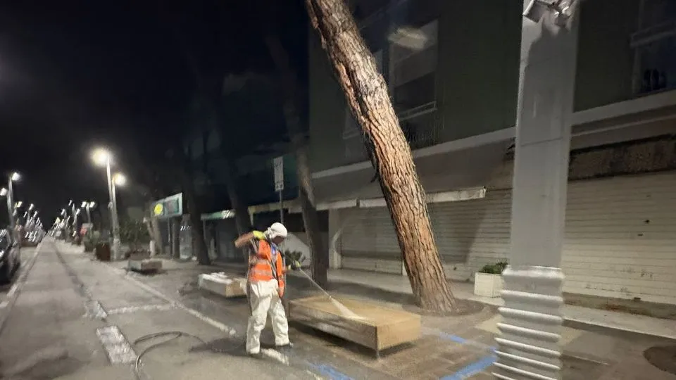 intervento di pulizia su viale Dante