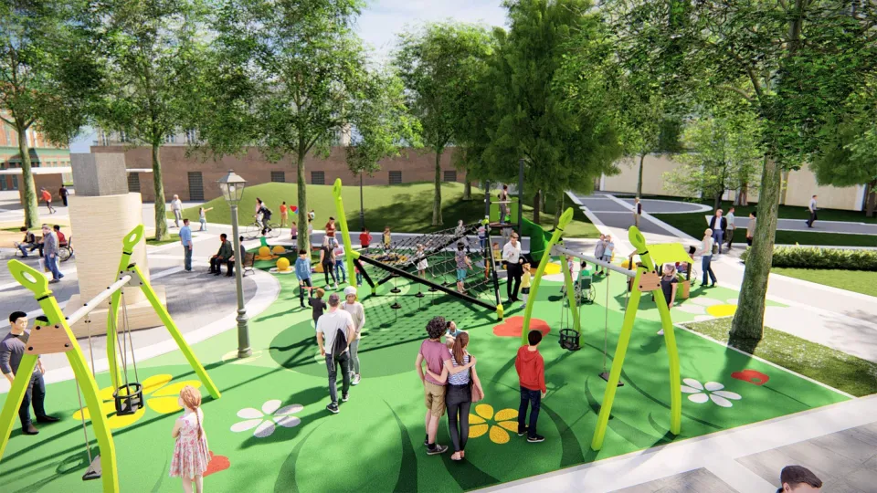 rendering della nuova piazza