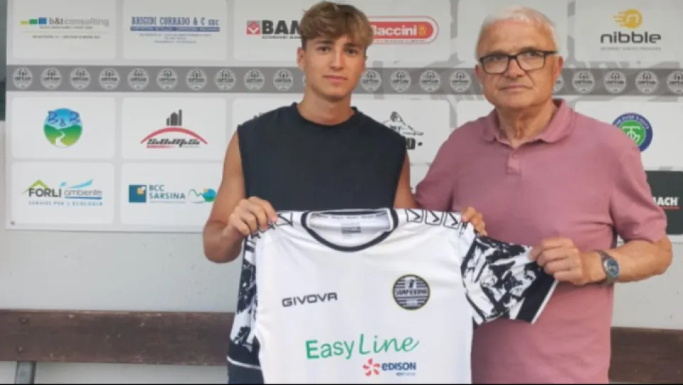 Riccardo Montesi con il presidente della Sampierana, Oberdan Melini
