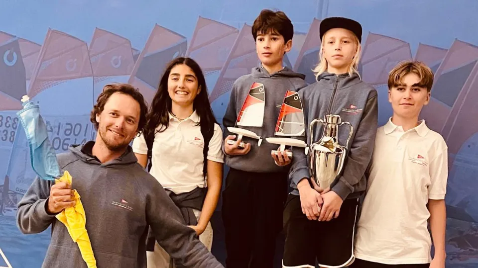 Silvestri, Monti, Yasnolobov e Casadei con l'allenatore Dimitri Yasnolobov