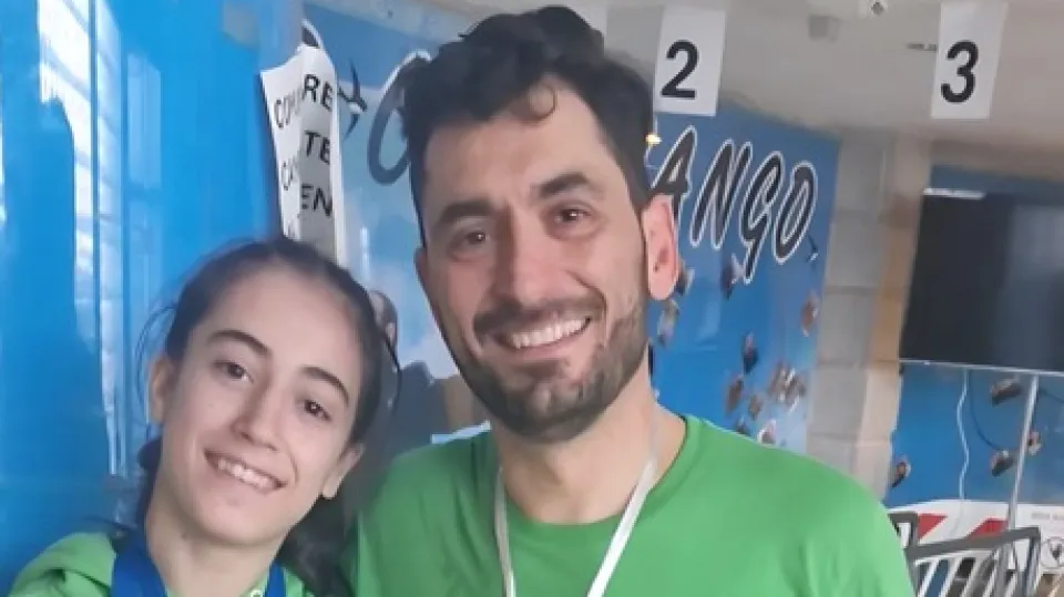 Sofia Longo con il papà maestro Giuseppe Longo