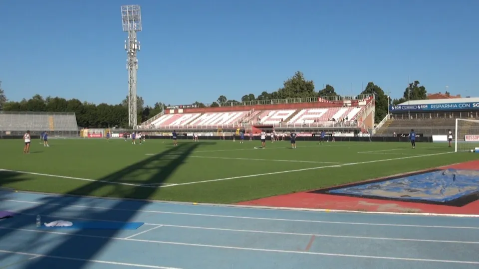 Un allenamento del Rimini al 