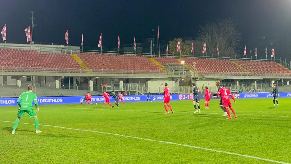 Un momento della partita di Carpi