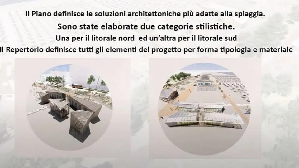una slide del nuovo piano spiaggia di Rimini