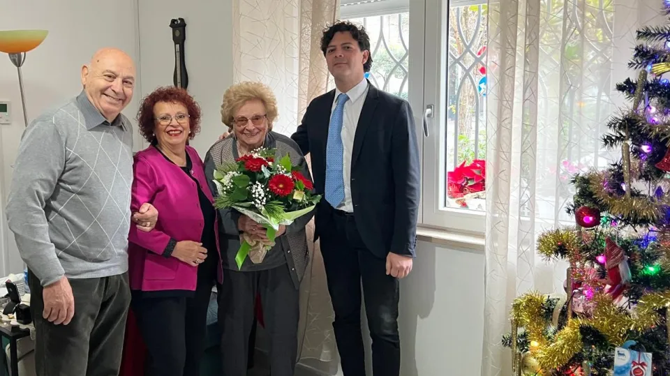 Velleda Greco con l'assessore Morolli