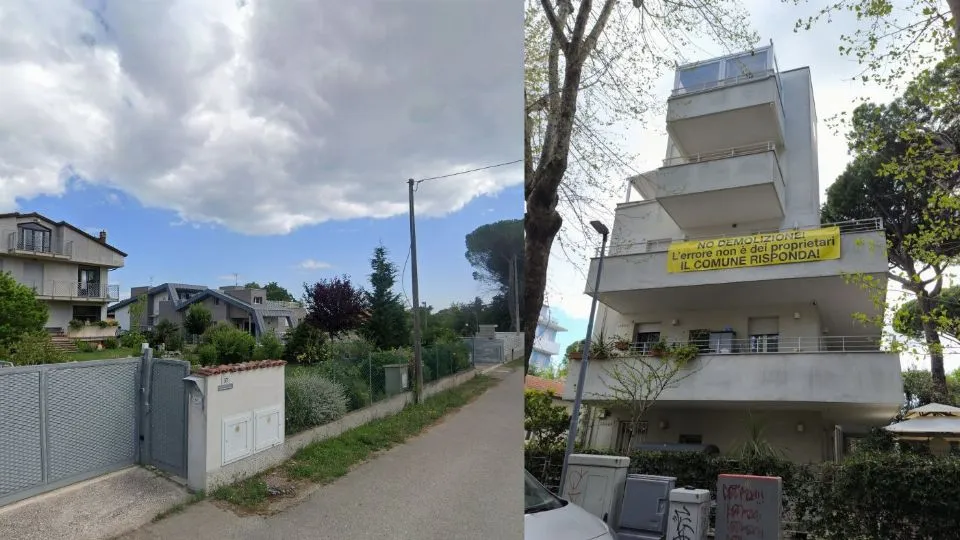Via Feleto a Rimini (da maps) e il condominio Nettuno a Riccione