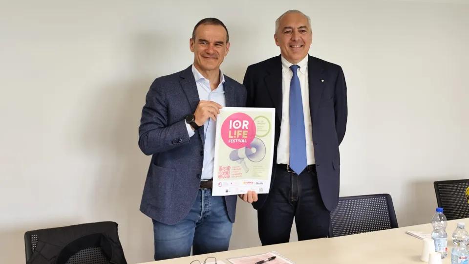 A sinistra Fabrizio Miserocchi, direttore generale di IOR; a destra Luca Panzavolta, presidente di IOR