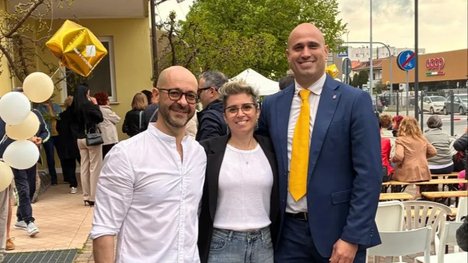 Andrea neri e Ketty Campana con il sindaco Giorgetti