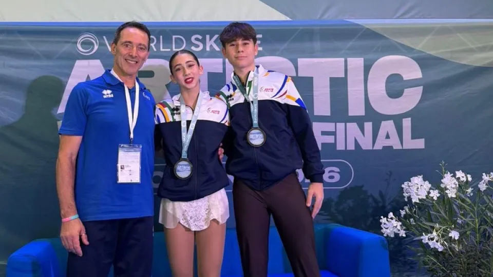 Annamaria Pagnotta e Ludovico Costanzo insieme all'allenatore Patrick Venerucci