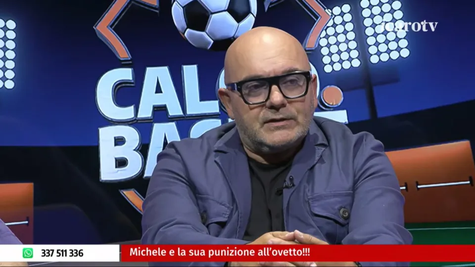 Claudio Montanari nello studio di Calcio.Basket