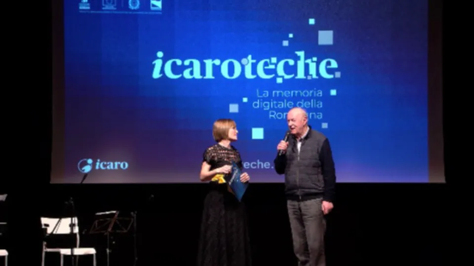 Cristina Gambini e Oreste Pecci, direttore del coro Città di Morciano