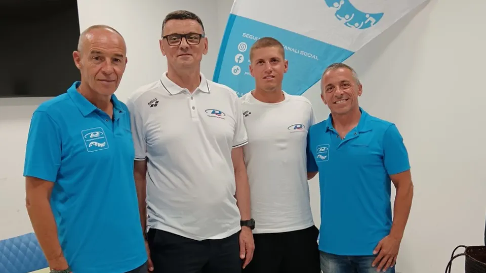 Da sinistra: Massimiliano Benedetti, Dusan Vidovic, Diego Biaggi e il presidente Michele Nitti