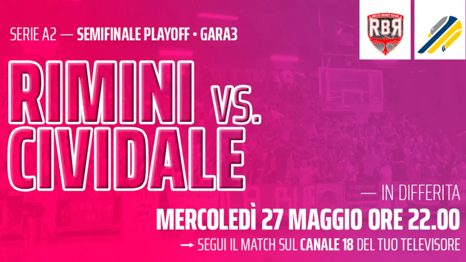 Gara3 RBR-Cividale in differita su Icaro TV