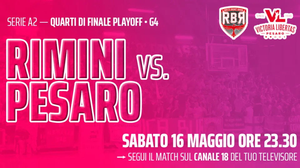 Gara4 RBR-Pesaro in differita su Icaro TV