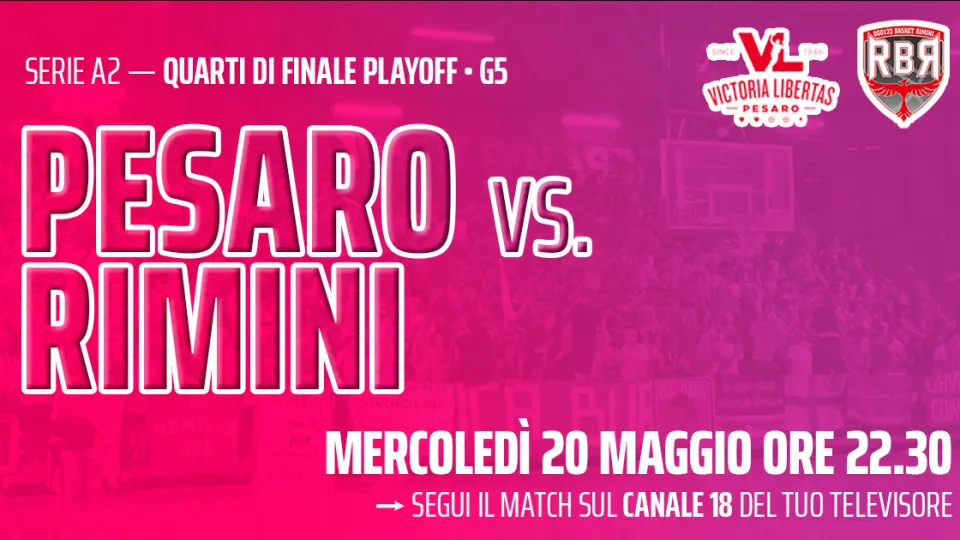 Gara5 Pesaro vs Rimini in differita su Icaro TV