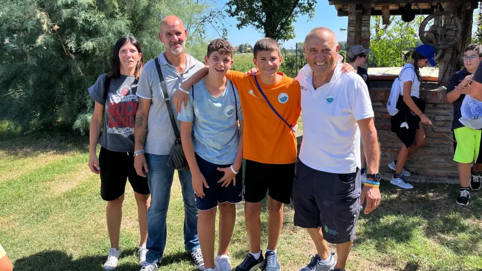 Gli atleti a podio