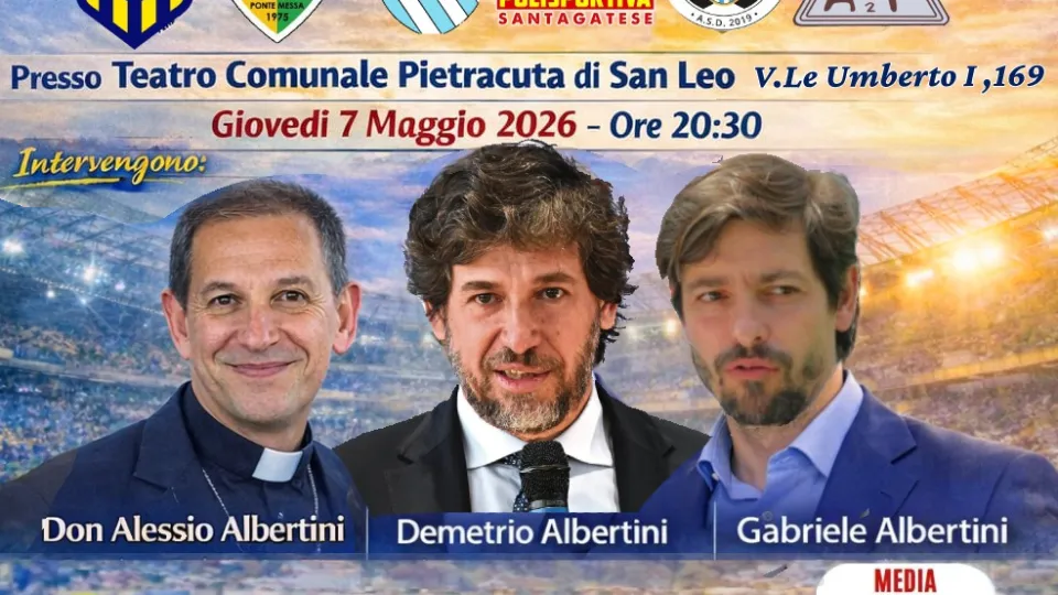 I tre fratelli Albertini nel volantino del convegno