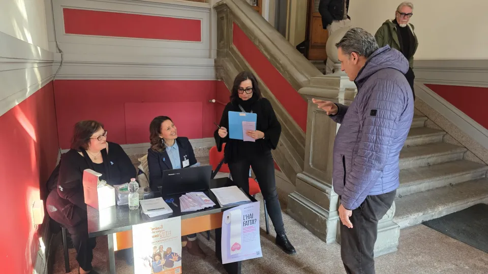 Il banchetto in Comune a Rimini