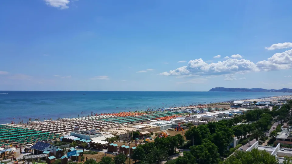 Il colpo d'occhio della spiaggia di Riccione