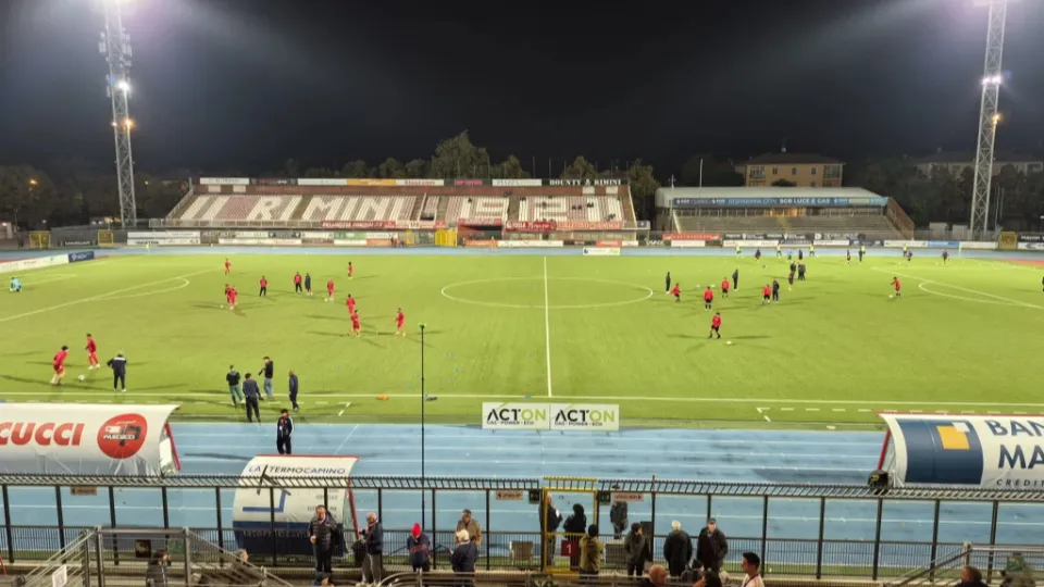 Il riscaldamento delle due squadre