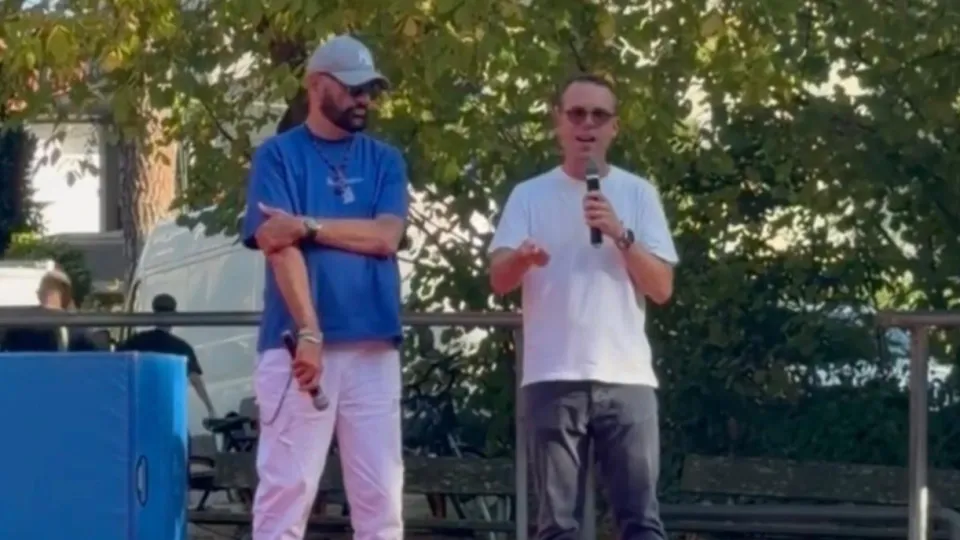 Il vicesindaco Vaccarini insieme a Luca Ercolessi, presentatore dell'evento