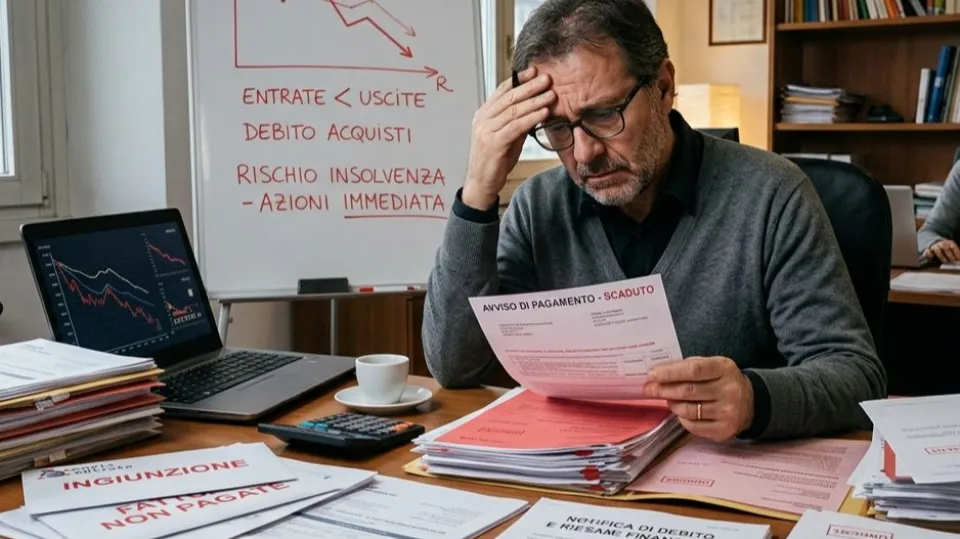 imprese a rischio insolvenza (foto generata con AI)