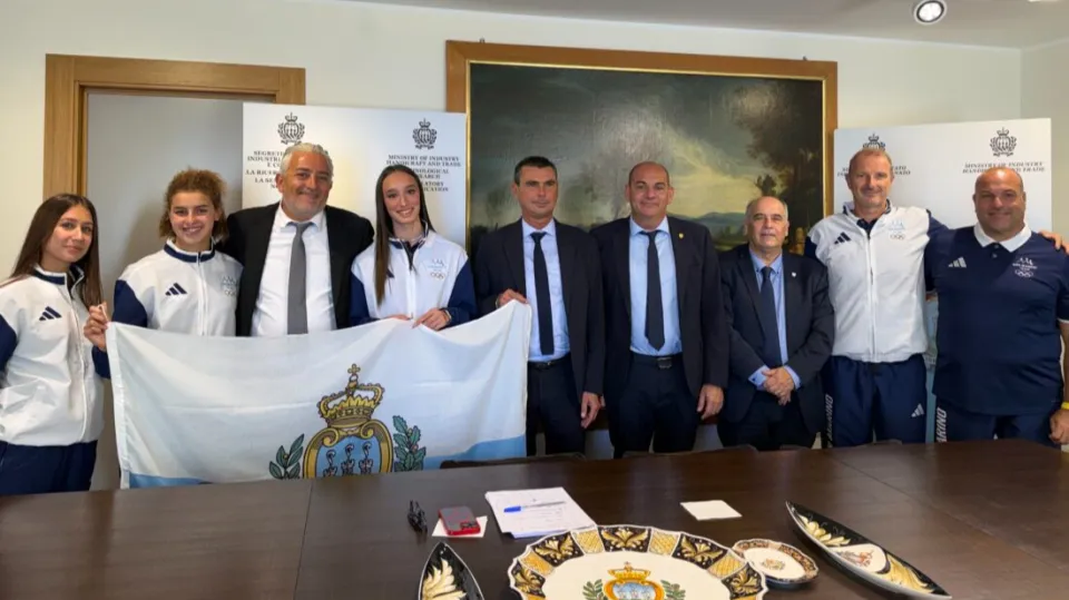 La delegazione sammarinese ricevuta dal Segretario di Stato per lo Sport Rossano Fabbri