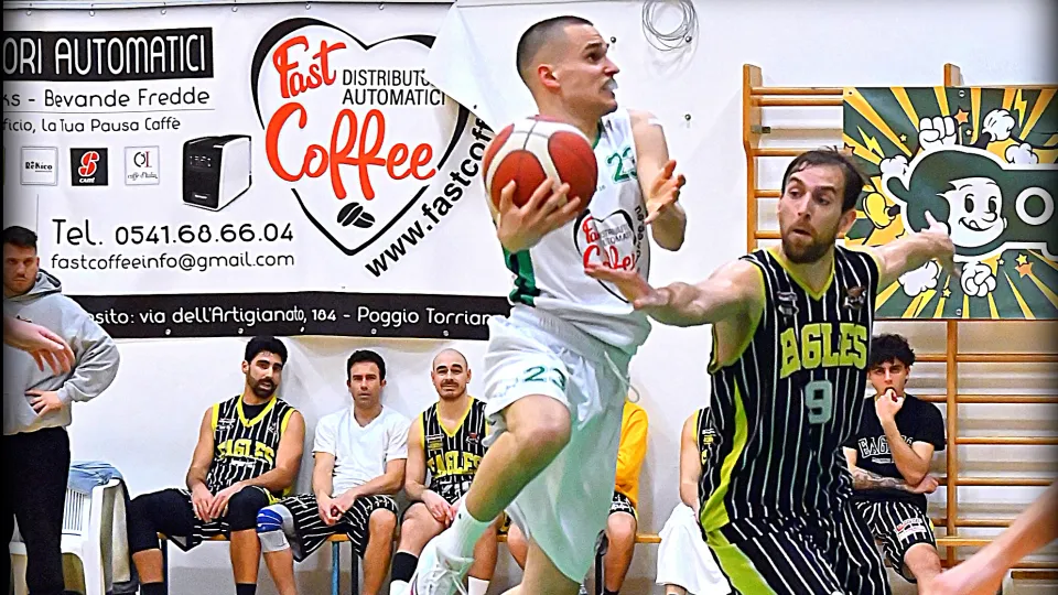 La guardia dei Villanova Tigers Mattia Mussoni, top scorer con 19 punti