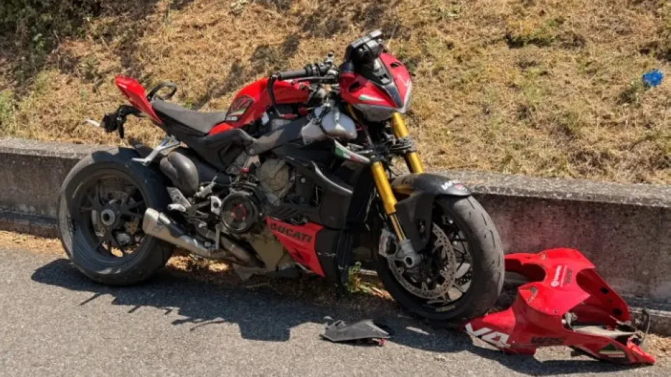 la moto incidentata