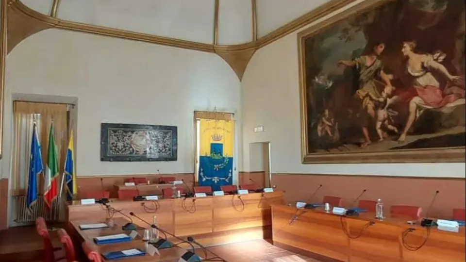 la sala del Consiglio di Verucchio