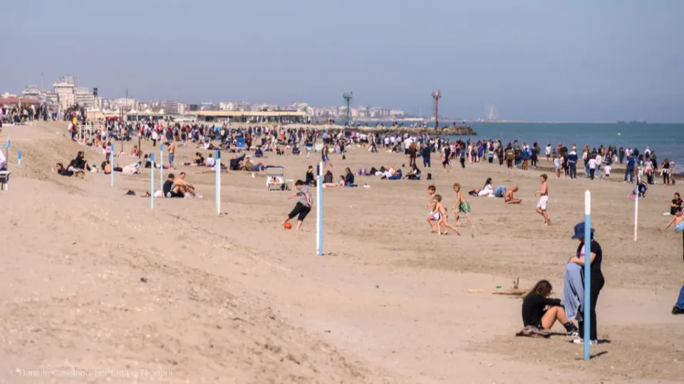 la spiaggia di Riccione a Pasqua