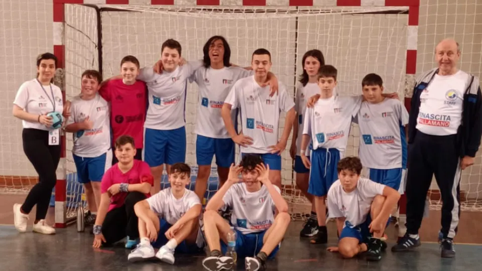 La squadra Under 14 di Rinascita Pallamano Rimini a Ferrara