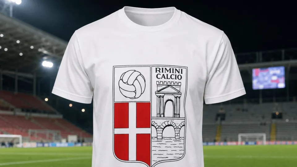 La T-shirt in regalo con il marchio storico del Rimini